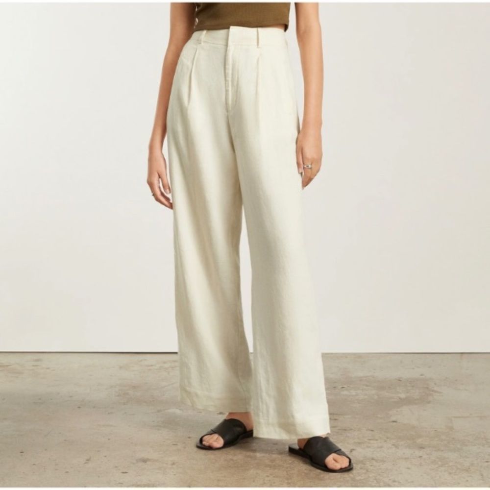 EVERLANE The Linen Way-High Drape Pant NWT
